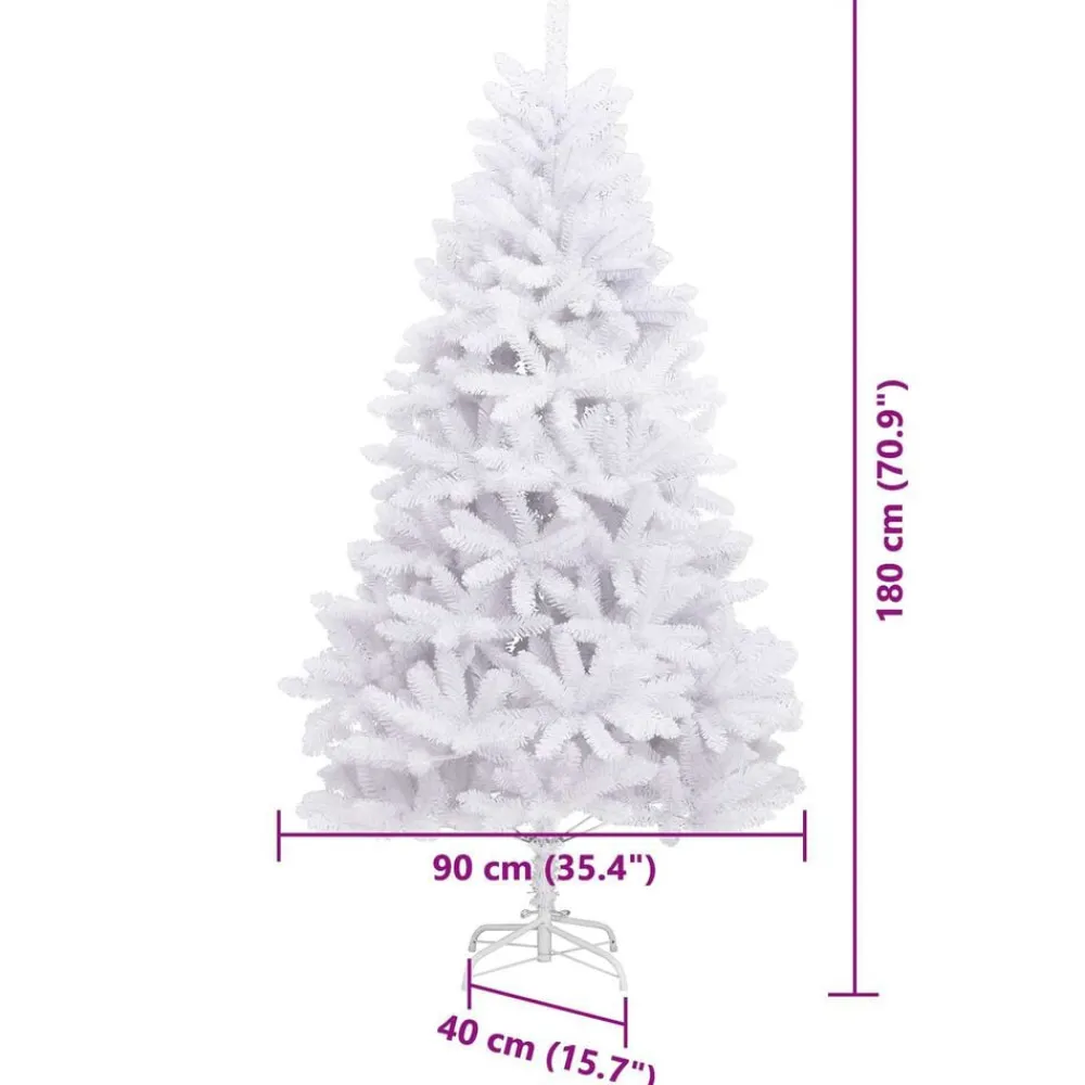 vidaXL Árbol de Navidad artificial con ramas articuladas 180 cm Negro Best