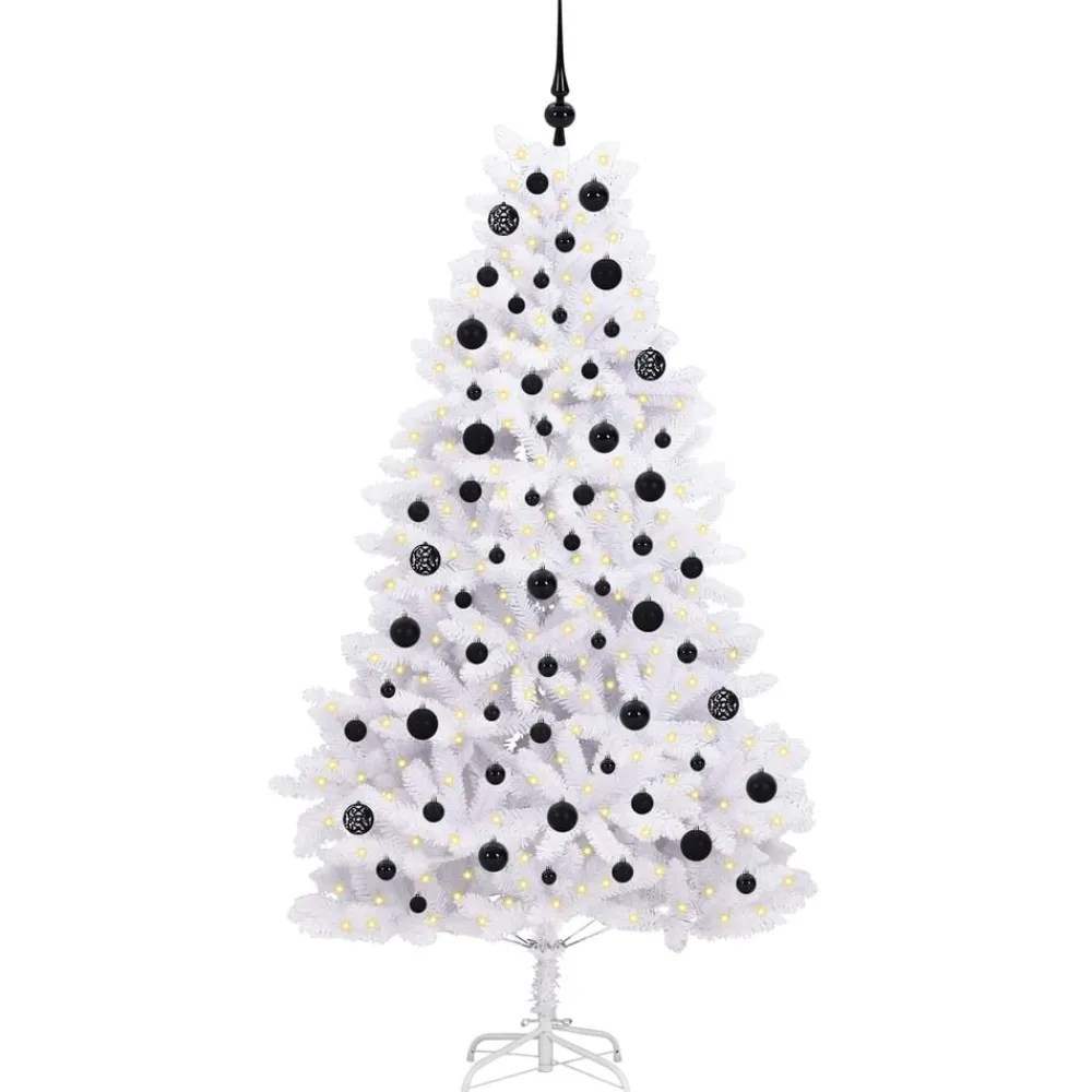 vidaXL Árbol de Navidad artificial con ramas articuladas 180 cm Negro Best