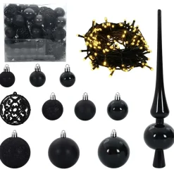 vidaXL Árbol de Navidad artificial con ramas articuladas 180 cm Negro Best