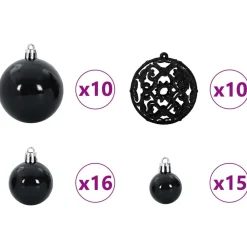 vidaXL Árbol de Navidad artificial con ramas articuladas 180 cm Negro Best