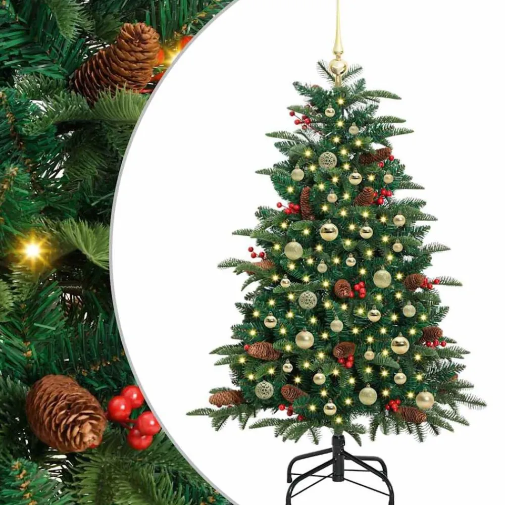 vidaXL Árbol de Navidad artificial Verde 150 cm PVC, Metal y Plástico New