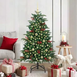 vidaXL Árbol de Navidad artificial Verde 150 cm PVC, Metal y Plástico New