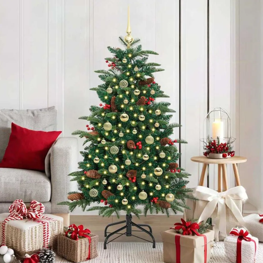 vidaXL Árbol de Navidad artificial Verde 150 cm PVC, Metal y Plástico New