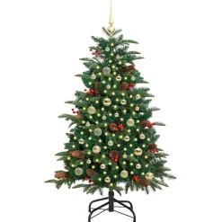vidaXL Árbol de Navidad artificial Verde 150 cm PVC, Metal y Plástico New