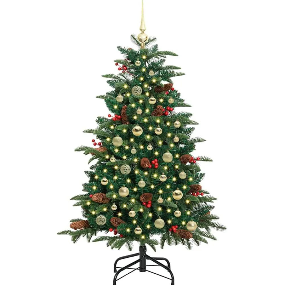 vidaXL Árbol de Navidad artificial Verde 150 cm PVC, Metal y Plástico New