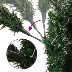 vidaXL Decoración-Árbol de Navidad artificial con ramas plegables y conos 150 cm
