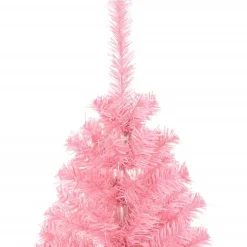 vidaXL Árbol de Navidad artificial con soporte PVC 150 cm Rosa Outlet