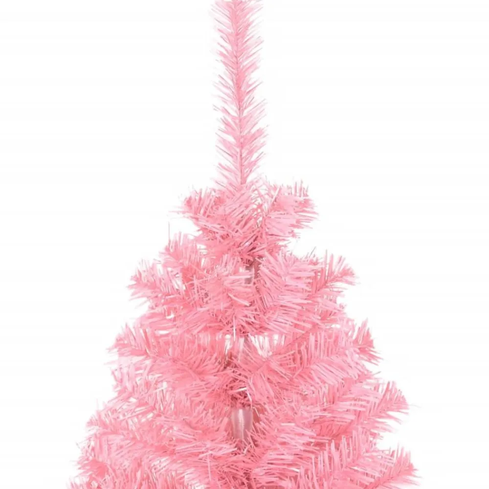 vidaXL Árbol de Navidad artificial con soporte PVC 150 cm Rosa Outlet