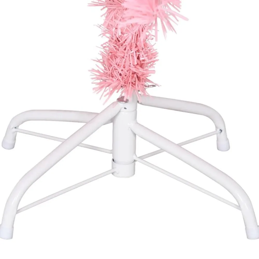 vidaXL Árbol de Navidad artificial con soporte PVC 150 cm Rosa Outlet