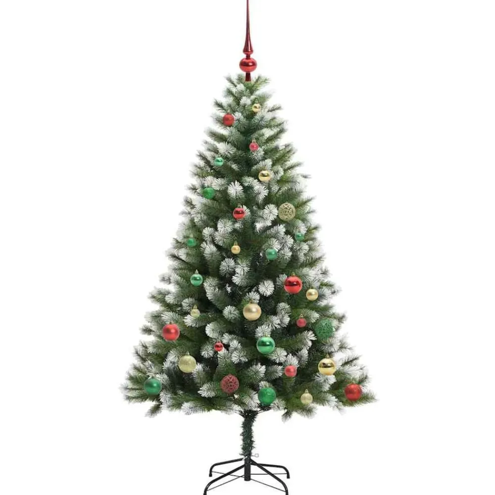 vidaXL Decoración-Árbol de Navidad Artificial Plegable con Nieve Esponjosa 150 cm