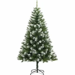 vidaXL Decoración-Árbol de Navidad Artificial Plegable con Nieve Esponjosa 150 cm