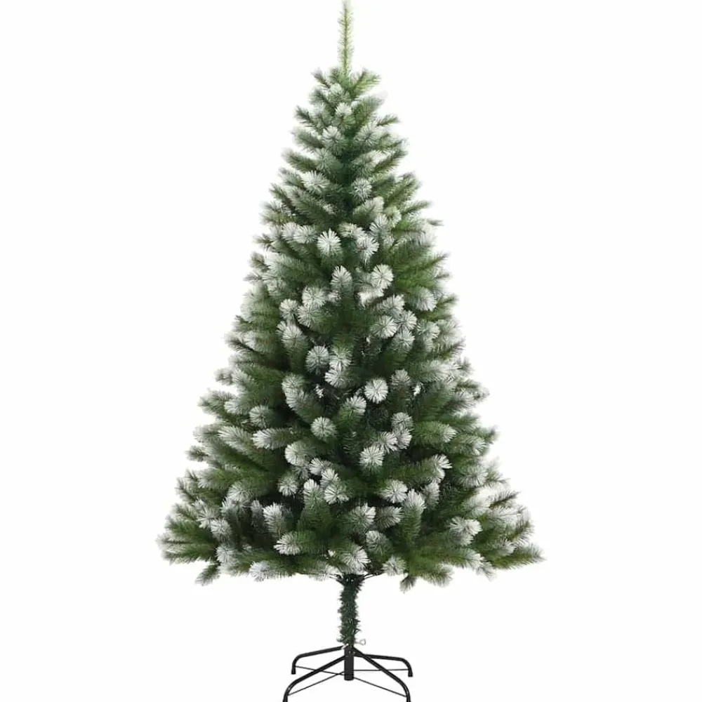 vidaXL Decoración-Árbol de Navidad Artificial Plegable con Nieve Esponjosa 150 cm