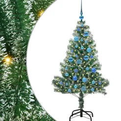 vidaXL Árbol de Navidad Artificial Nevado con Luz LED Verde y 150 cm Best