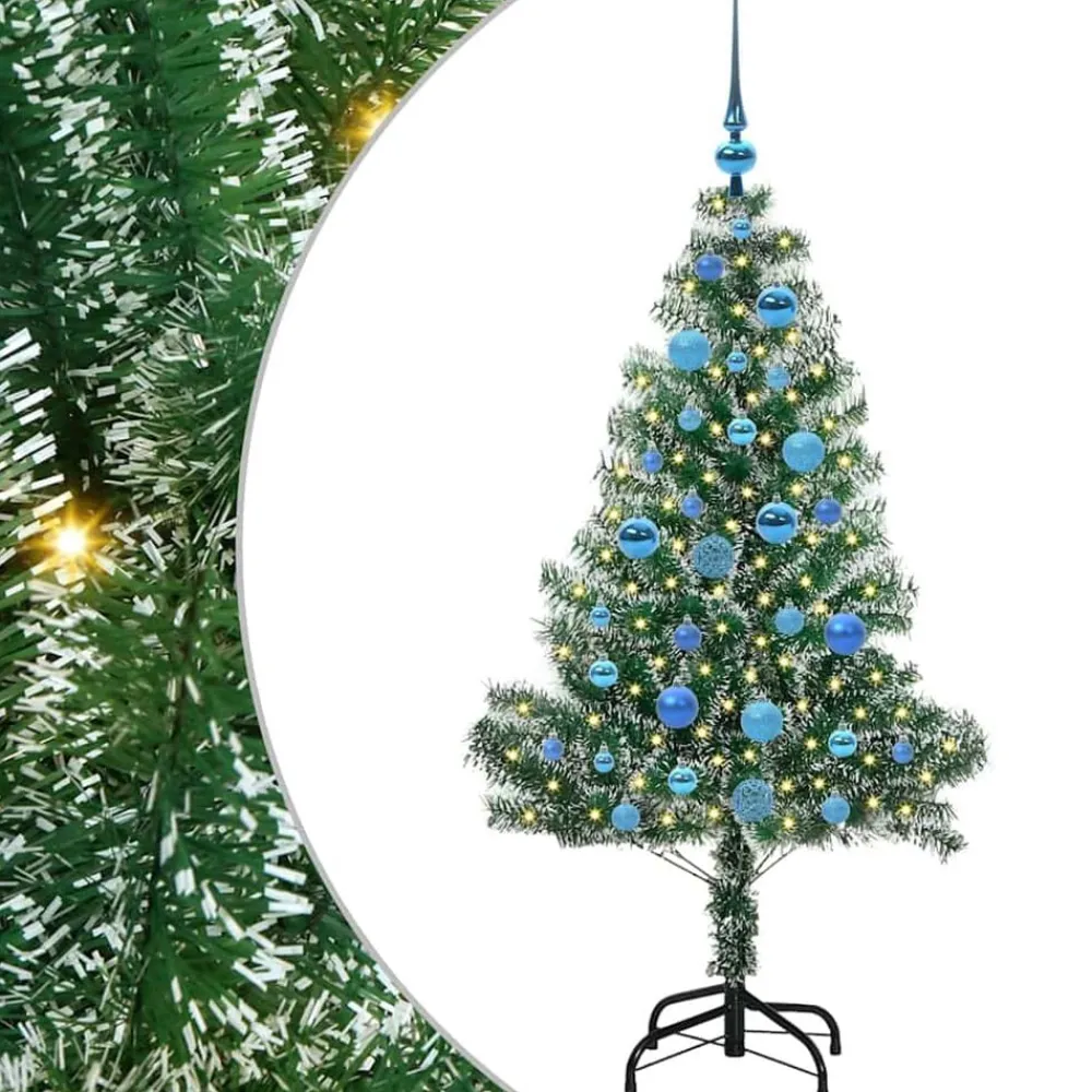 vidaXL Árbol de Navidad Artificial Nevado con Luz LED Verde y 150 cm Best