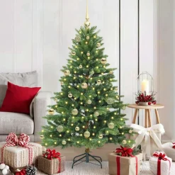 vidaXL Decoración-Árbol de Navidad artificial con 150 LED 150 cm PE y PVC