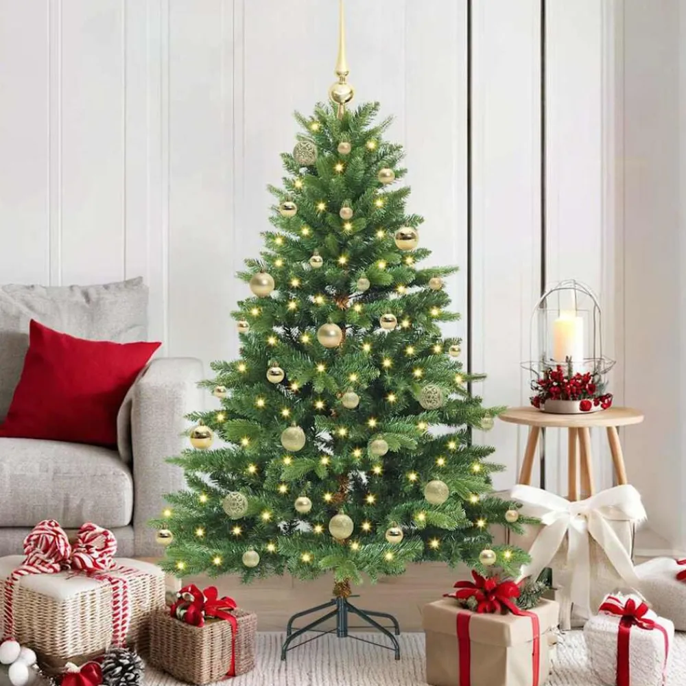 vidaXL Decoración-Árbol de Navidad artificial con 150 LED 150 cm PE y PVC