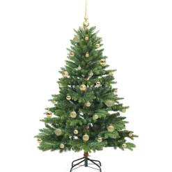 vidaXL Decoración-Árbol de Navidad artificial con 150 LED 150 cm PE y PVC