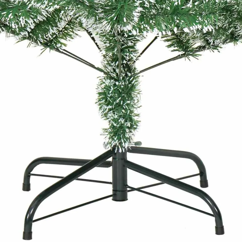 vidaXL Decoración-Árbol de Navidad Artificial Nevado con Luz LED Verde y 150 cm