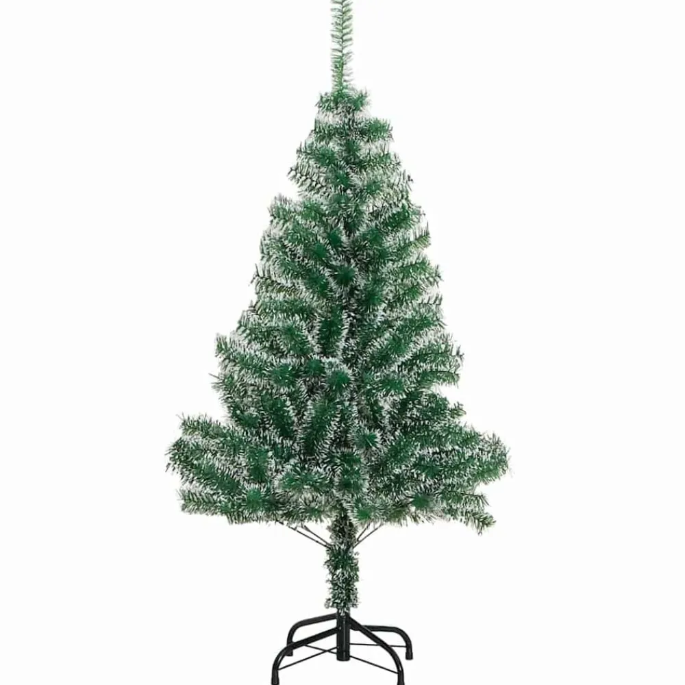 vidaXL Decoración-Árbol de Navidad Artificial Nevado con Luz LED Verde y 150 cm