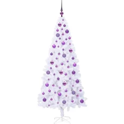 vidaXL Árbol de Navidad artificial con 300 LED 180 cm PVC y Acero Lila Hot
