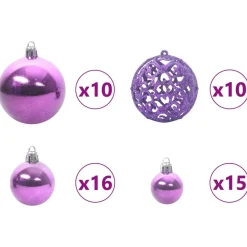vidaXL Árbol de Navidad artificial con 300 LED 180 cm PVC y Acero Lila Hot