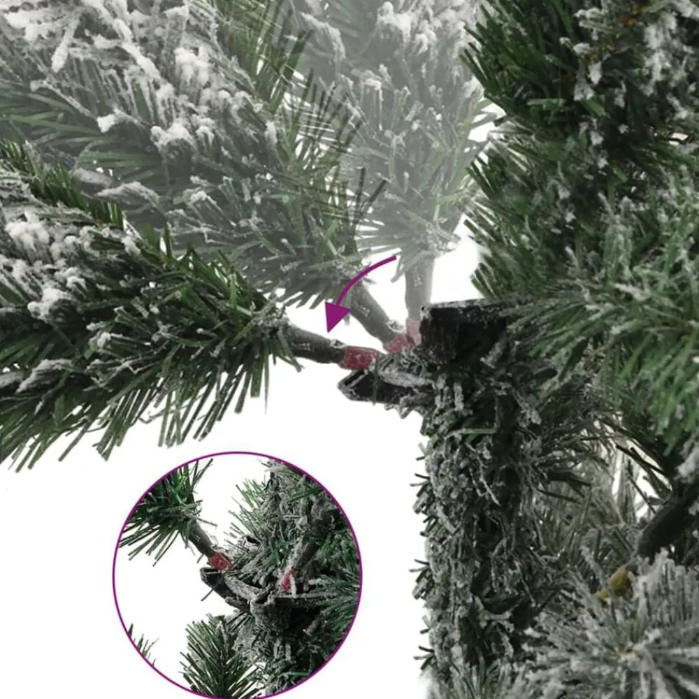 vidaXL Árbol de Navidad artificial con bisagras y nieve flocada 120 cm