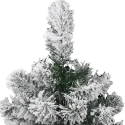 vidaXL Árbol de Navidad artificial con bisagras y nieve flocada 120 cm