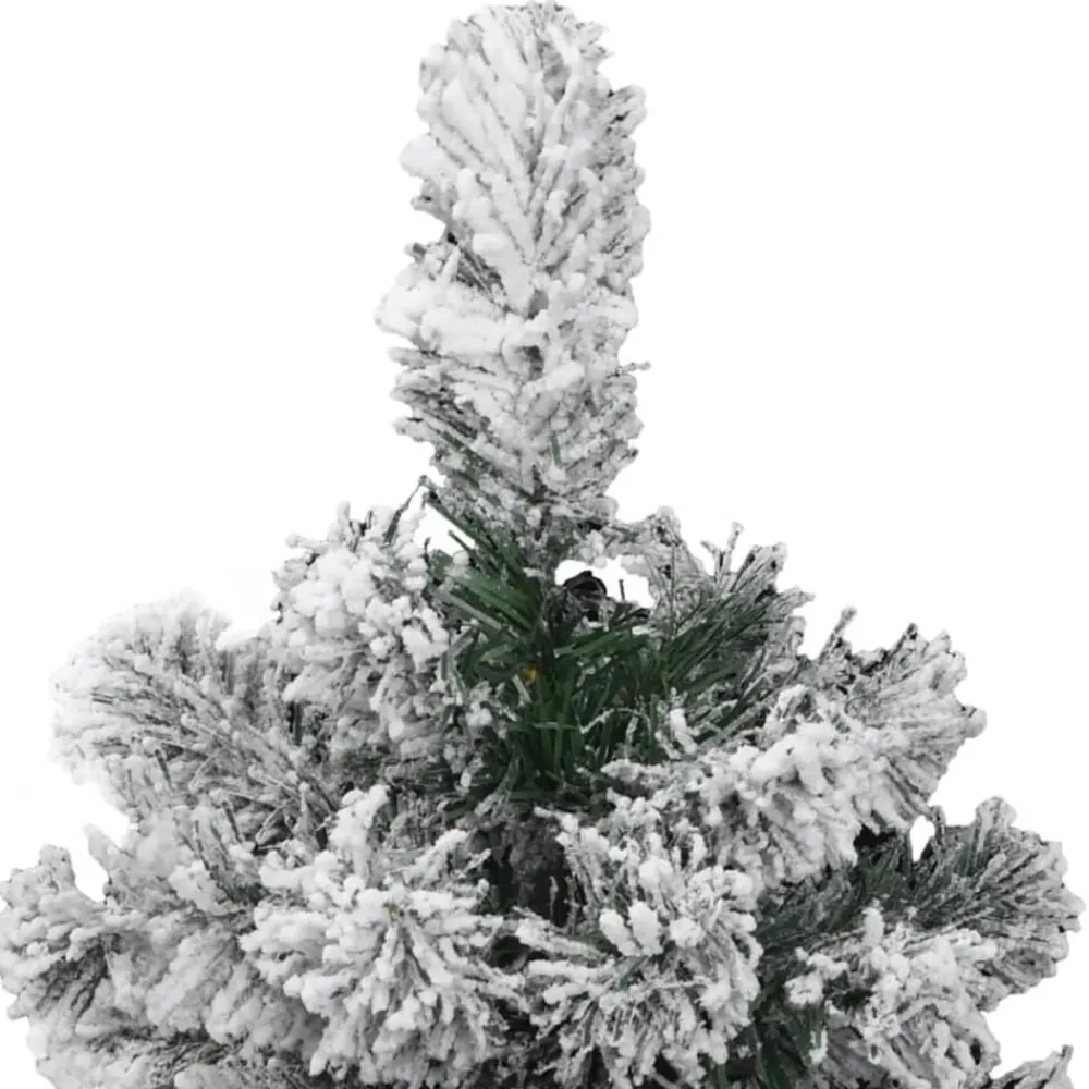 vidaXL Árbol de Navidad artificial con bisagras y nieve flocada 120 cm