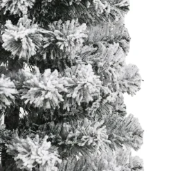vidaXL Árbol de Navidad artificial con bisagras y nieve flocada 120 cm