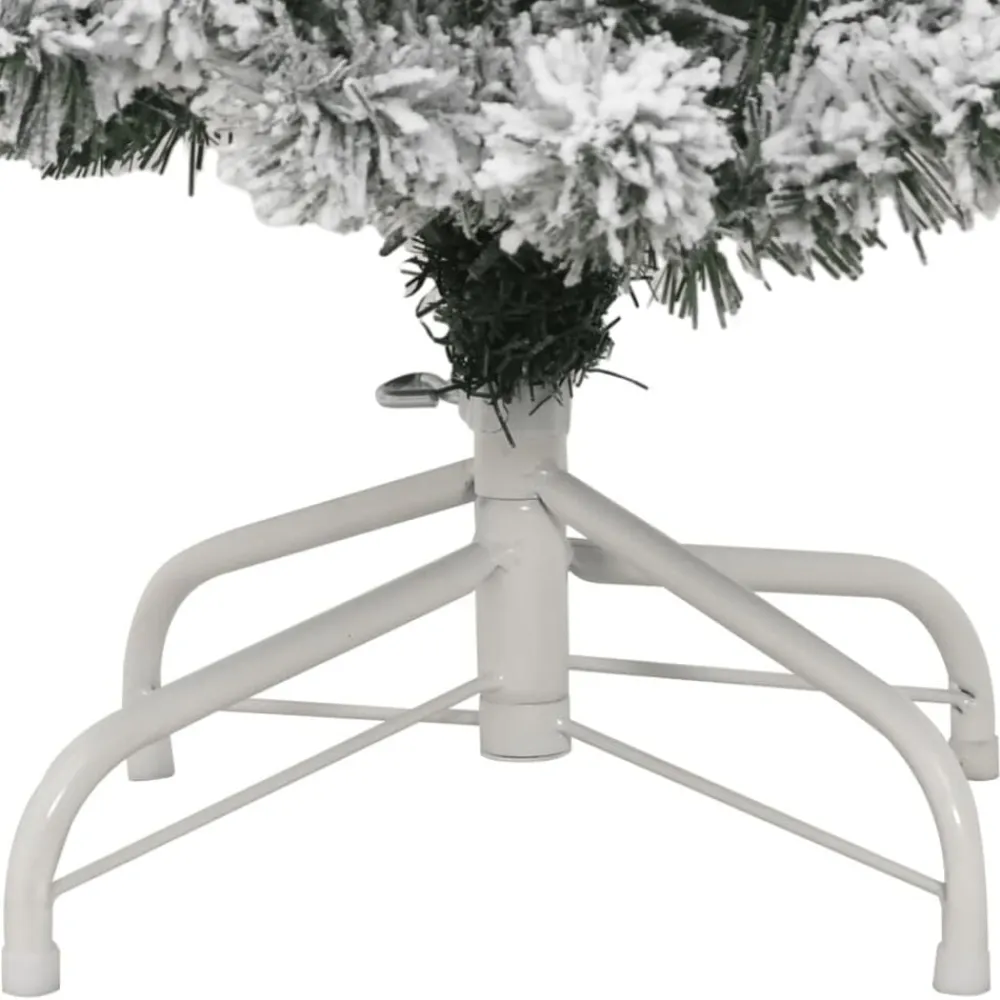 vidaXL Árbol de Navidad artificial con bisagras y nieve flocada 120 cm