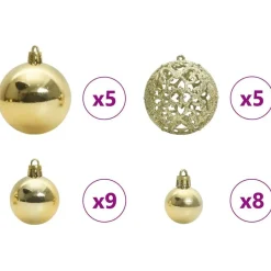 vidaXL Decoración-Árbol de Navidad artificial 120 cm PVC y Metal