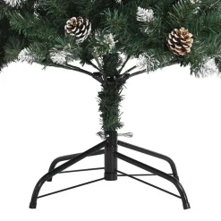 vidaXL Decoración-Árbol de Navidad artificial Verde 120 cm PVC, Plástico y Acero