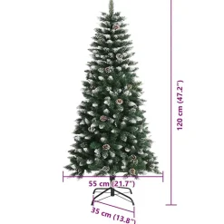 vidaXL Decoración-Árbol de Navidad artificial Verde 120 cm PVC, Plástico y Acero