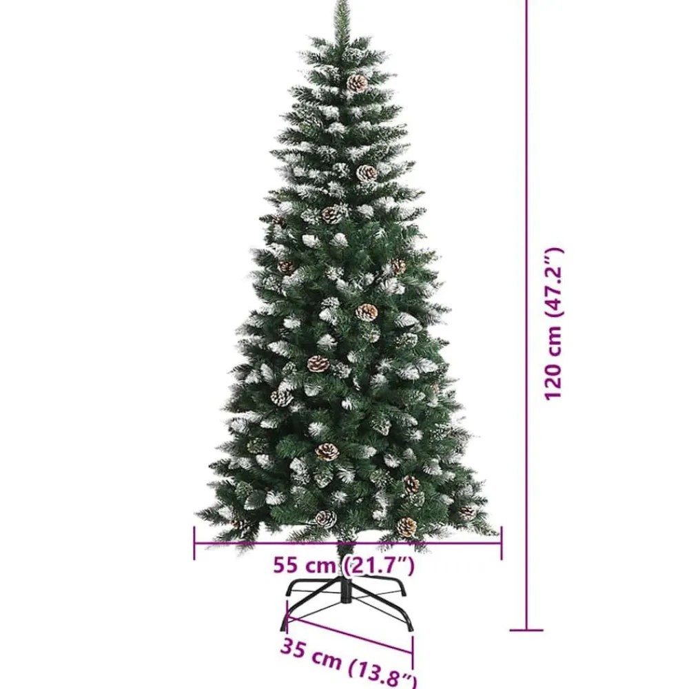 vidaXL Decoración-Árbol de Navidad artificial Verde 120 cm PVC, Plástico y Acero