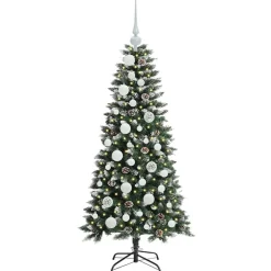 vidaXL Decoración-Árbol de Navidad artificial Verde 120 cm PVC, Plástico y Acero