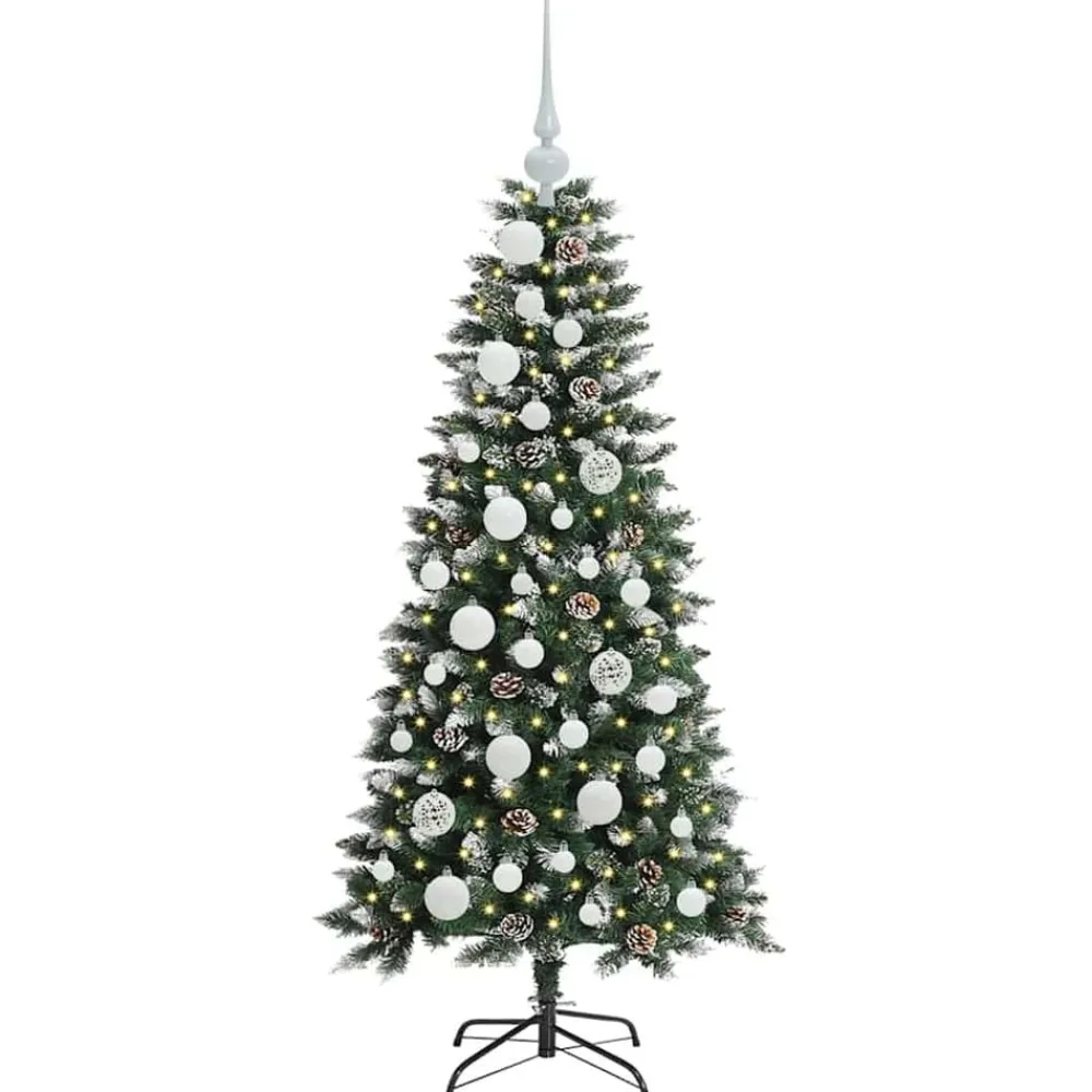 vidaXL Decoración-Árbol de Navidad artificial Verde 120 cm PVC, Plástico y Acero