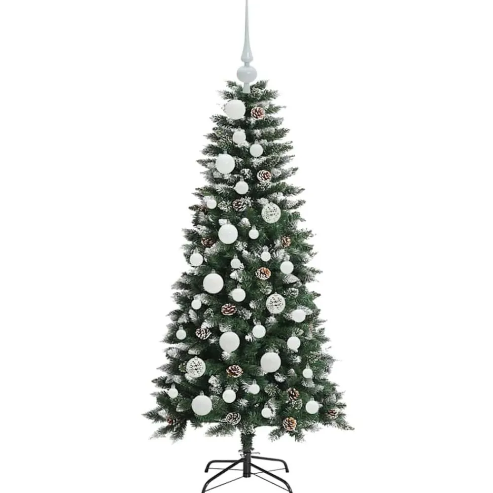 vidaXL Decoración-Árbol de Navidad artificial Verde 120 cm PVC, Plástico y Acero
