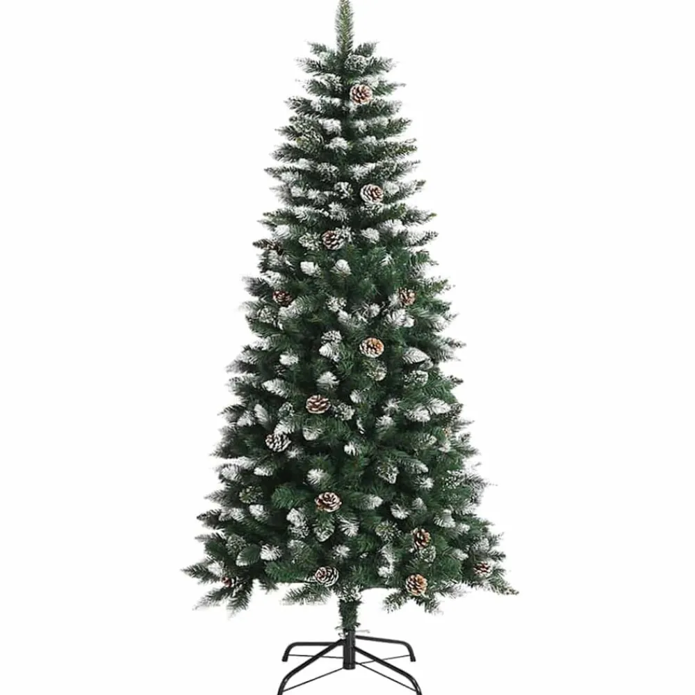 vidaXL Decoración-Árbol de Navidad artificial Verde 120 cm PVC, Plástico y Acero