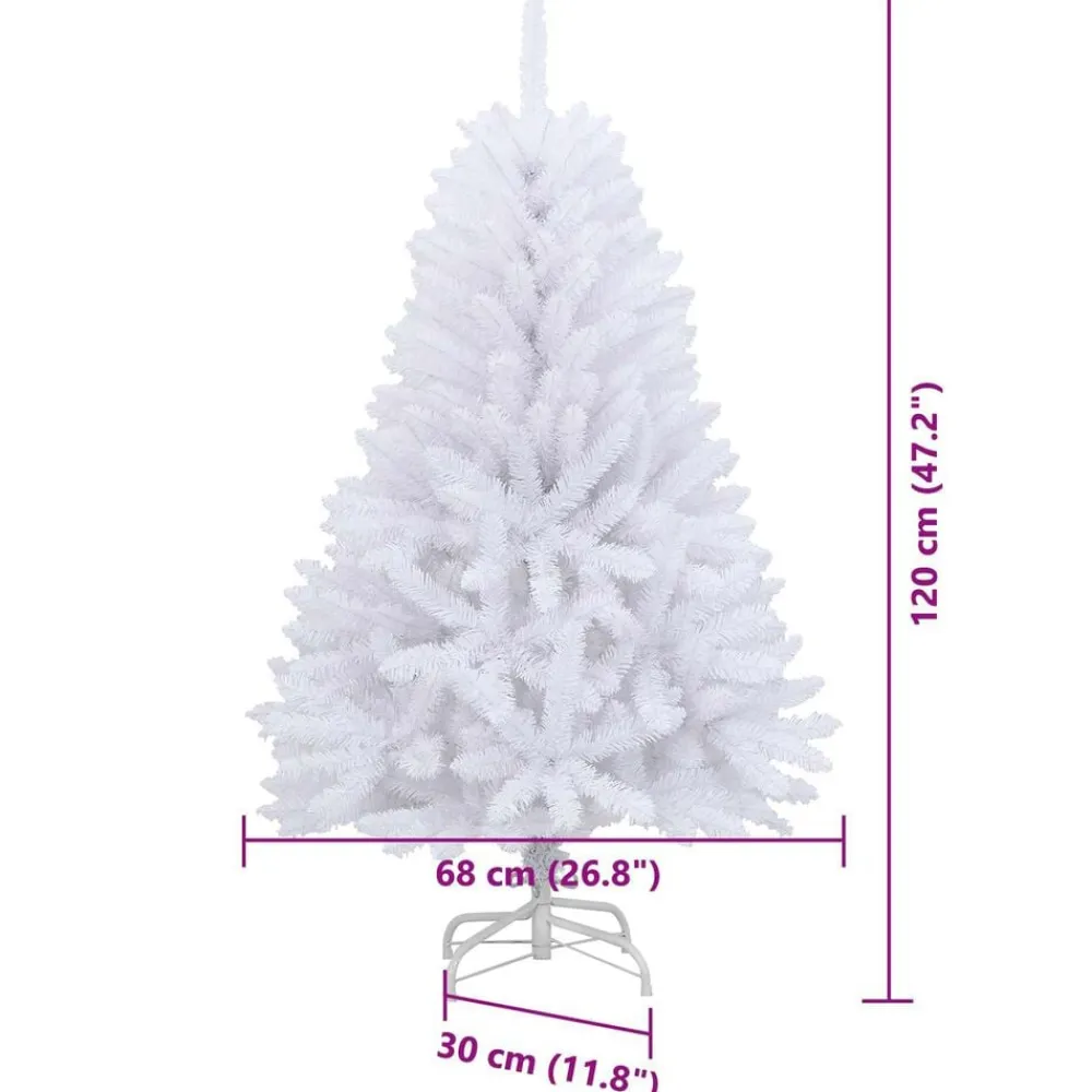vidaXL Decoración-Árbol de Navidad artificial con ramas articuladas 120 cm
