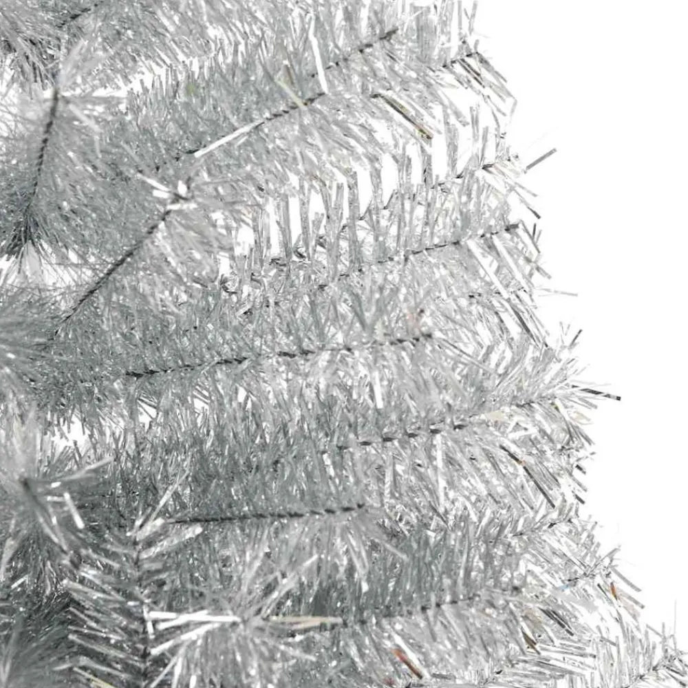 vidaXL Árbol de Navidad Artificial Preiluminado 210 cm PET Plateado Outlet