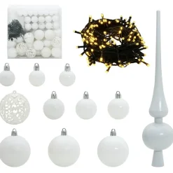 vidaXL Árbol de Navidad Artificial Preiluminado 210 cm PET Plateado Outlet