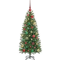vidaXL Decoración-Árbol de Navidad artificial con 150 LED Verde 120 cm PE y PVC