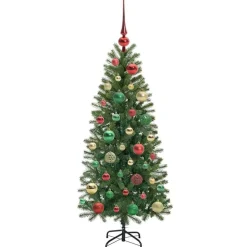 vidaXL Decoración-Árbol de Navidad artificial con 150 LED Verde 120 cm PE y PVC