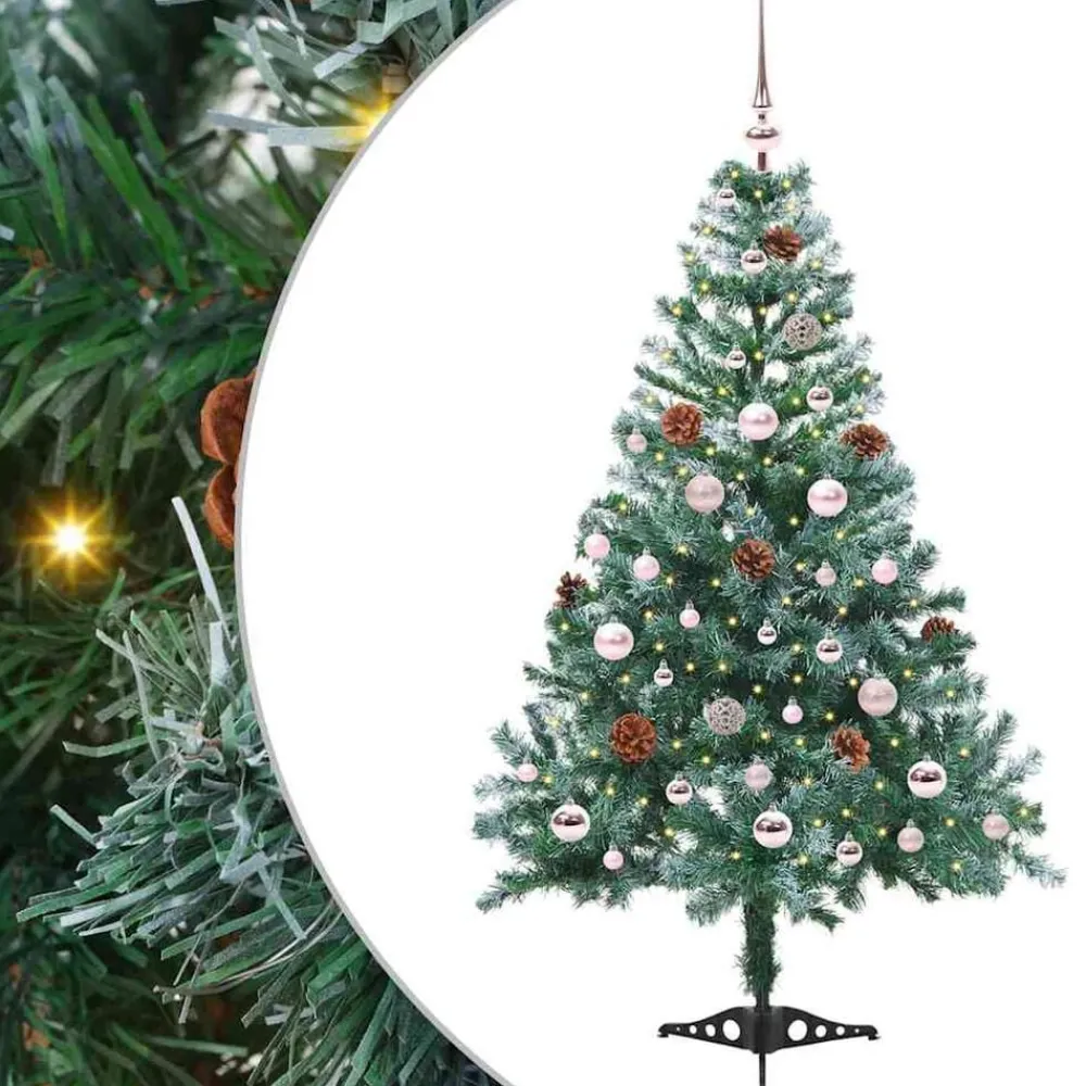vidaXL Árbol de Navidad artificial Verde 150 cm PVC y acero Discount