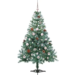 vidaXL Árbol de Navidad artificial Verde 150 cm PVC y acero Discount