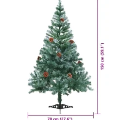 vidaXL Árbol de Navidad artificial Verde 150 cm PVC y acero Discount