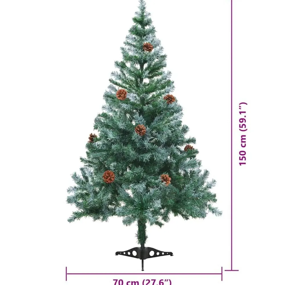 vidaXL Árbol de Navidad artificial Verde 150 cm PVC y acero Discount