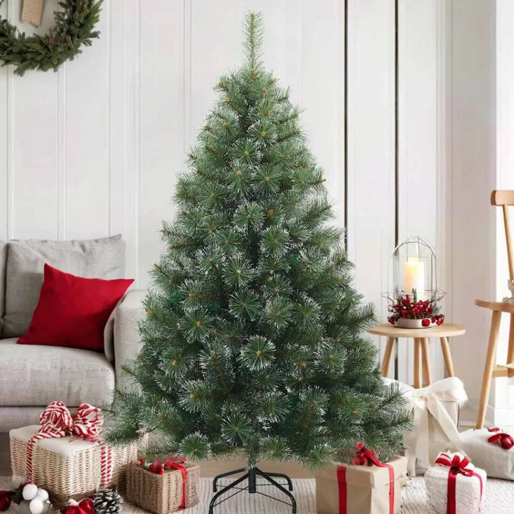 vidaXL Árbol de Navidad artificial plegable cubierto de nieve Verde y verde Outlet