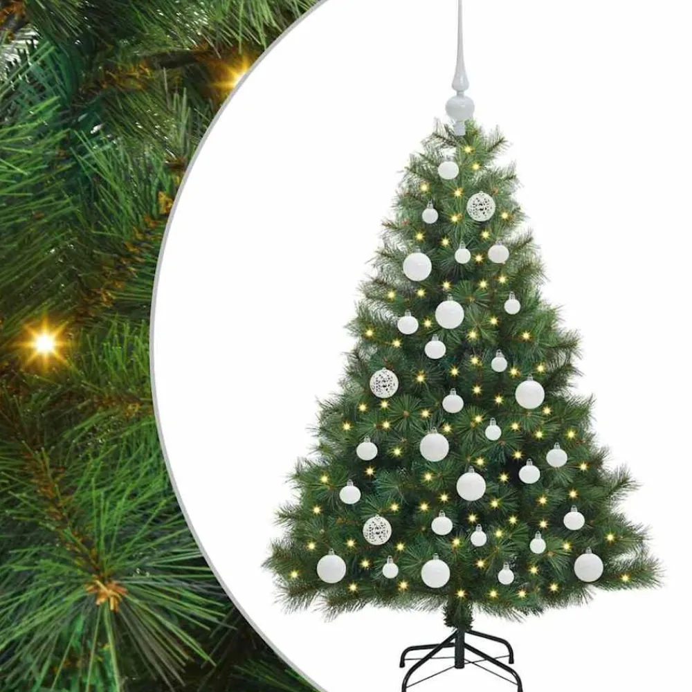 vidaXL Decoración-Árbol de Navidad artificial con 150 LED 120 cm PE y PVC