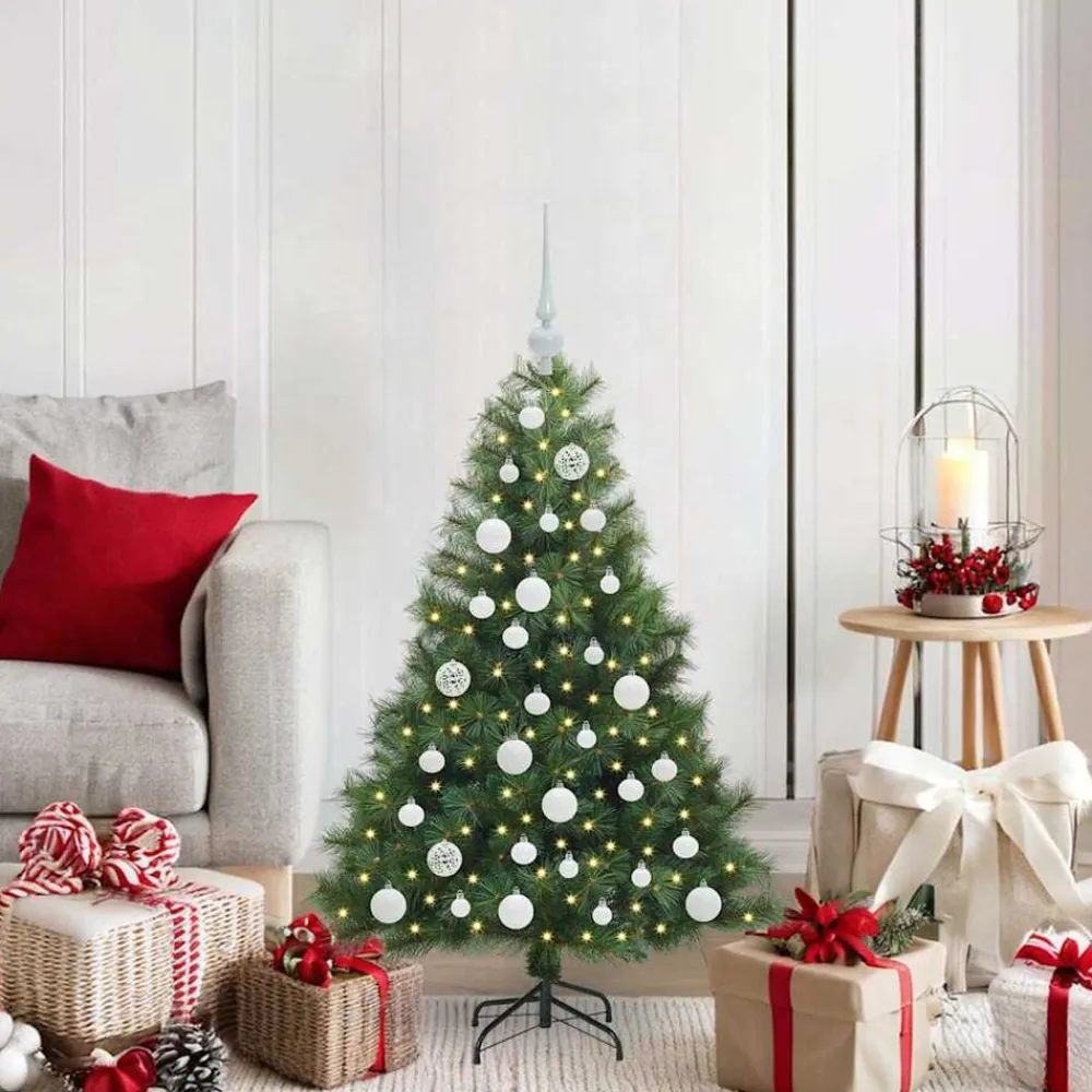 vidaXL Decoración-Árbol de Navidad artificial con 150 LED 120 cm PE y PVC
